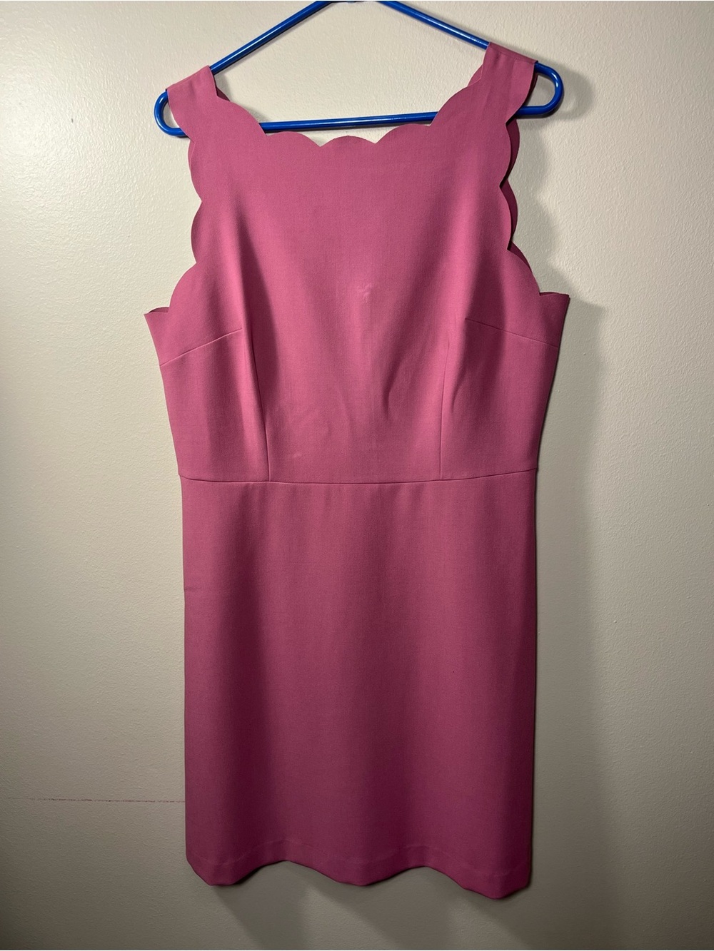 LOFT Pink Scallop Neck Dress